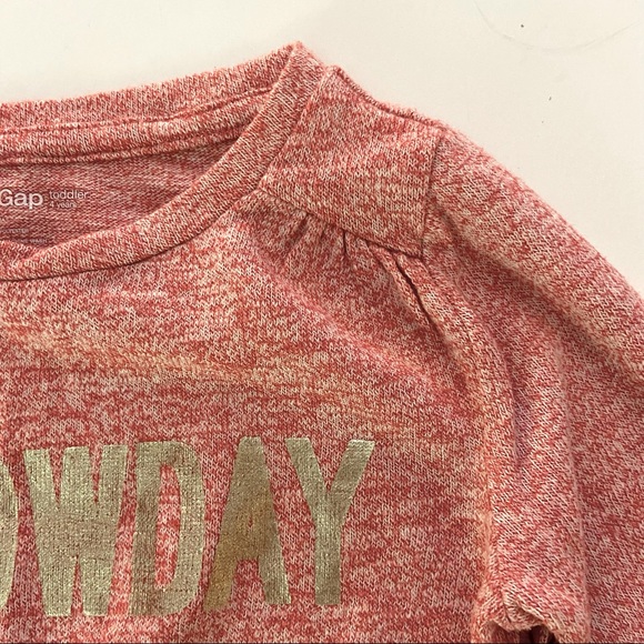 Baby Gap #snowday heather red long sleeve shirt size 4T - Picture 2 of 5